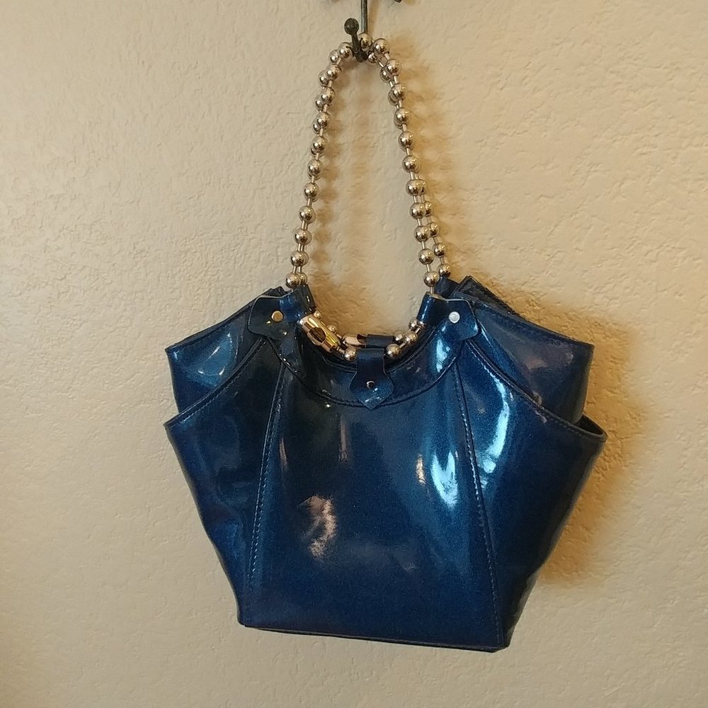 Rough Seas Designs blue glitter vinyl purse